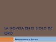 LA NOVELA EN el siglo de oro PowerPoint PPT Presentation