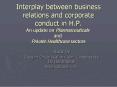 Interplay between business relations and corporate conduct in H.P. An update on Pharmaceuticals PowerPoint PPT Presentation