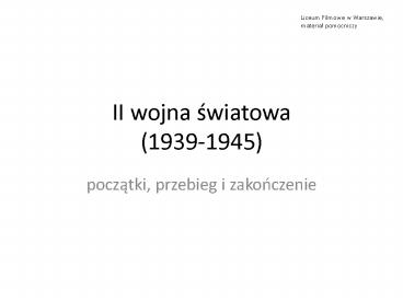 II wojna swiatowa (1939-1945)