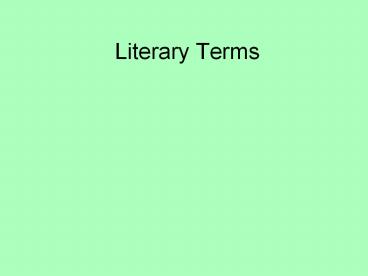 Literary Terms