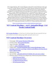 WP Content Machine Review-MEGA $22,400 Bonus & 65% DISCOUNT