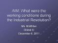 AIM: What were the working conditions during the Industrial Revolution? PowerPoint PPT Presentation