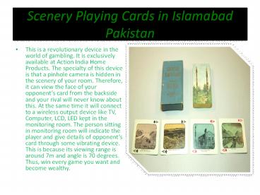 Scenery Playing Cards Device in Islamabad Pakistan