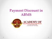 Payment Discount in ABMS