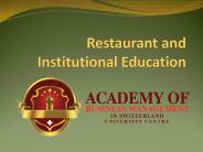 Restaurant and Institutional Education