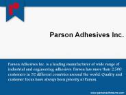 Anaerobic adhesive - Parson Adhesives