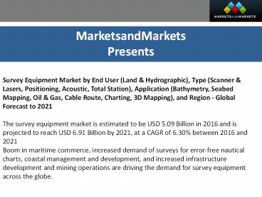 Survey equipment market and Global Trend