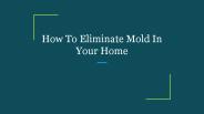 How To Eliminate Mold In Your Home