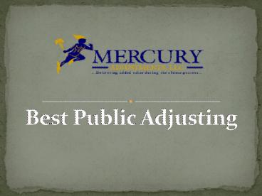 Public Adjusting | Public Adjuster
