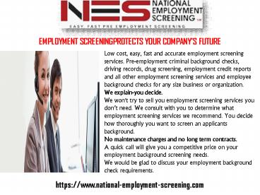 Employment Screening Protects Your Company's Future