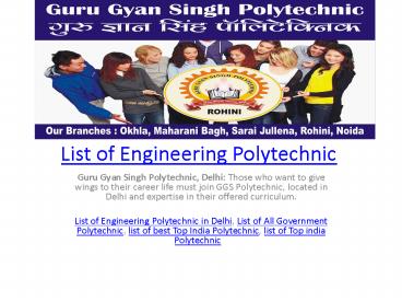 List of Engineering Polytechnic