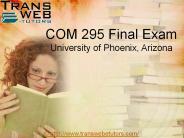 COM 295 Final Exam - Transweb E Tutors