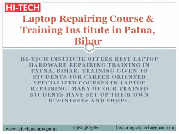 Laptop Repairing Course & Training Institute in Patna, Bihar