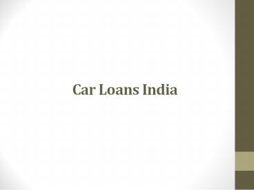 Car Loans India