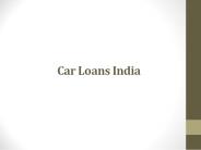 Car Loans India