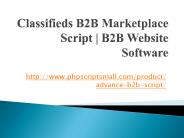 Classifieds B2B Marketplace Script | B2B Website Software
