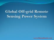 Global Off-grid Remote Sensing Power System