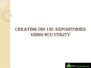 Creating ODI 12C Repositories Using RCU Utility