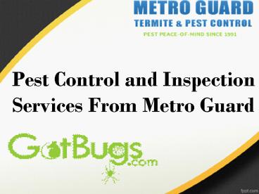 Pest Control and Inspection Services From Metro Guard