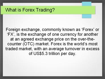 Benefits of Forex Trading