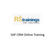 SAP CRM Online Training Classes