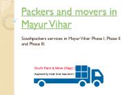 Packers and movers in Mayur Vihar