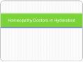 Homeopathy Doctors in Hyderabad PowerPoint PPT Presentation