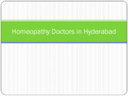 Homeopathy Doctors in Hyderabad