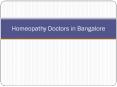 Homeopathy Doctors In Bangalore PowerPoint PPT Presentation
