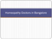 Homeopathy Doctors In Bangalore