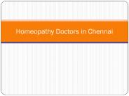 Homeopathy Doctors in Chennai
