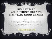 Real Estate Assignment Help Services on MyAssignmenthelp.com