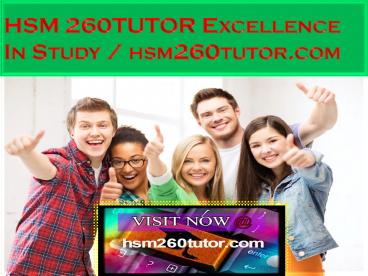 HSM 260TUTOR Excellence In Study / hsm260tutor.com