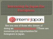 Autumn Internship Tokyo