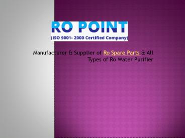 Ro Spare Parts