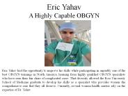 Eric Yahav - A Highly Capable OBGYN