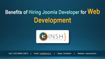 Benefits of Hiring Joomla Developer for Web Development