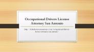 Occupational Drivers License Attorney San Antonio