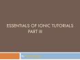 Essentials OF IONIC TUTORIALS PART III PowerPoint PPT Presentation