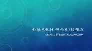 Research paper topics