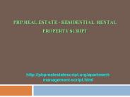 PHP REAL ESTATE - Residential  Rental Property script
