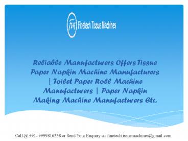 Tissue Paper Napkin Machine Manufacturers (1)