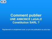 L'Itinérant : Annonces légales de constitution