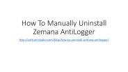 How to manually uninstall zemana anti logger