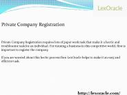 Private Company Registration