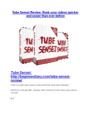 Tube Sensei review demo-- Tube Sensei FREE bonus