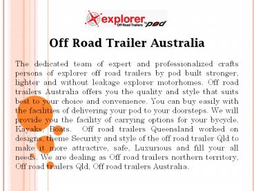 Buy Off Road Trailers