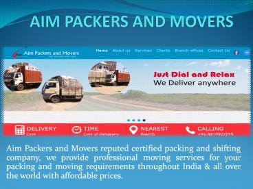 Aim Packers and Movers Gurgaon
