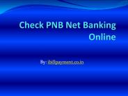 Online Check PNB Net Banking