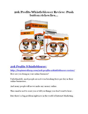 $20k Profits Whistleblower Review and $30000 Bonus - $20k Profits Whistleblower 80% DISCOUNT